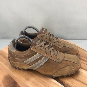 Skechers CityWalk Sneakers Mens Size 7 Brown Leather Comfort Casual Low Top